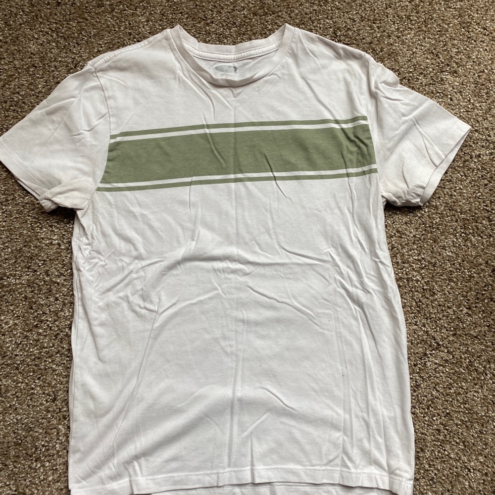 White and Green Men's T-Shirt